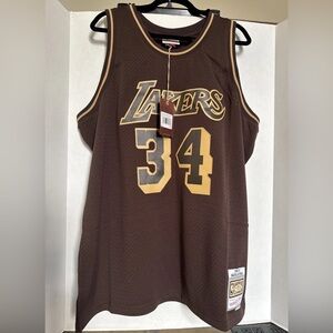 Mitchell & Ness LA Lakers Shaquille O'Neal #34 '96-'97 Lux Brown Swingman Jersey